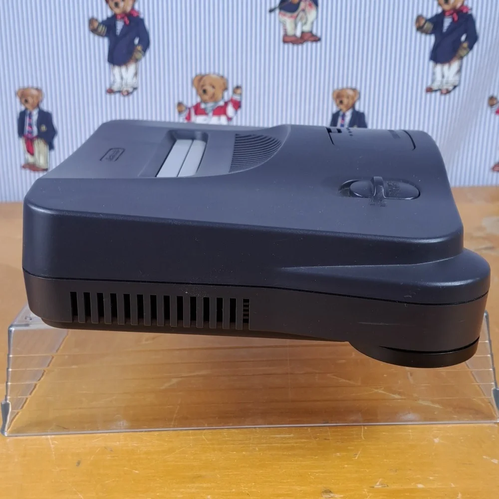Vintage 1996 Nintendo 64 Black shell console Shark Pad Pro 64 controller tested